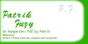 patrik fuzy business card